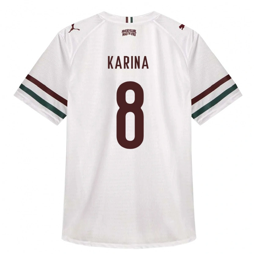 Danxen Kvinder Karina #8 Hvid Grøn Vinrød Udebane Spillertrøjer 2026/27 Trøje T-Shirt