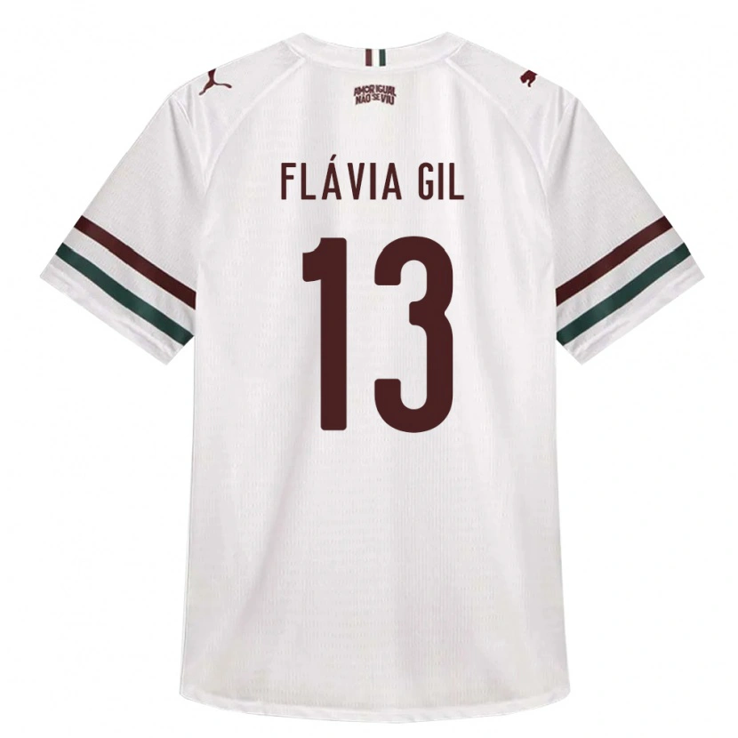 Danxen Kvinder Flávia Gil #13 Hvid Grøn Vinrød Udebane Spillertrøjer 2026/27 Trøje T-Shirt