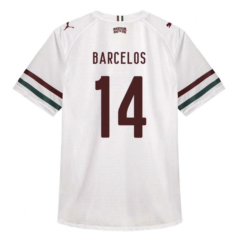 Danxen Kvinder Danilo Barcelos #14 Hvid Grøn Vinrød Udebane Spillertrøjer 2026/27 Trøje T-Shirt