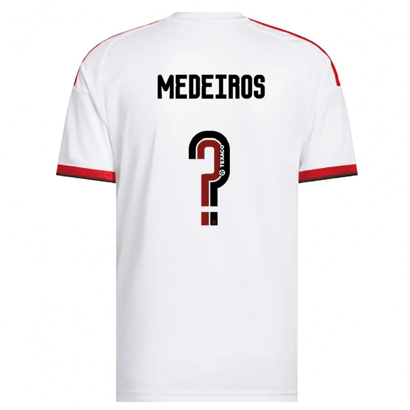 Danxen Kvinder Thiago Medeiros #0 Hvid Rød Sort Udebane Spillertrøjer 2026/27 Trøje T-Shirt