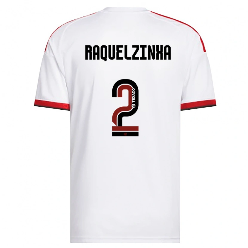 Danxen Kvinder Raquelzinha #2 Hvid Rød Sort Udebane Spillertrøjer 2026/27 Trøje T-Shirt