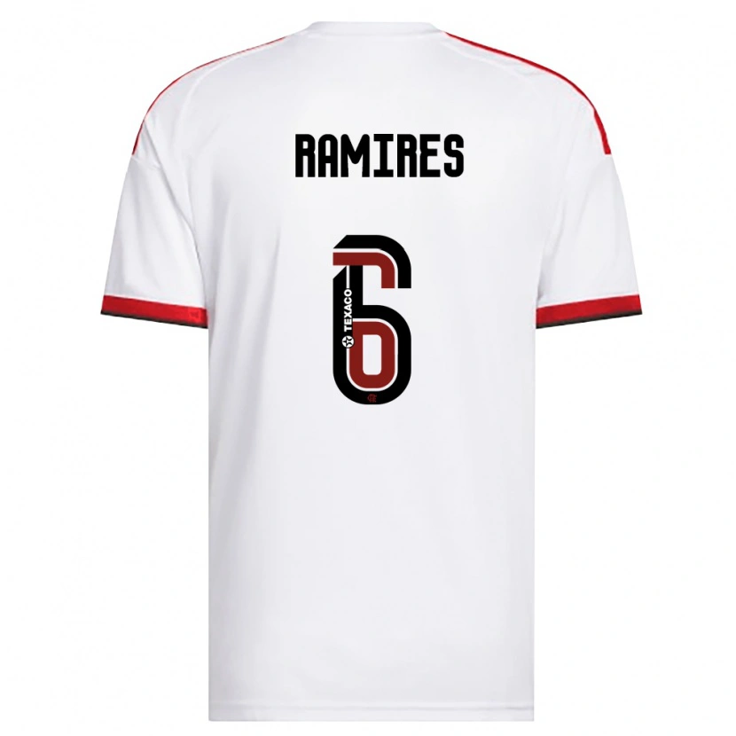 Danxen Kvinder Gustavo Rodrigues Nunes #6 Hvid Rød Sort Udebane Spillertrøjer 2026/27 Trøje T-Shirt