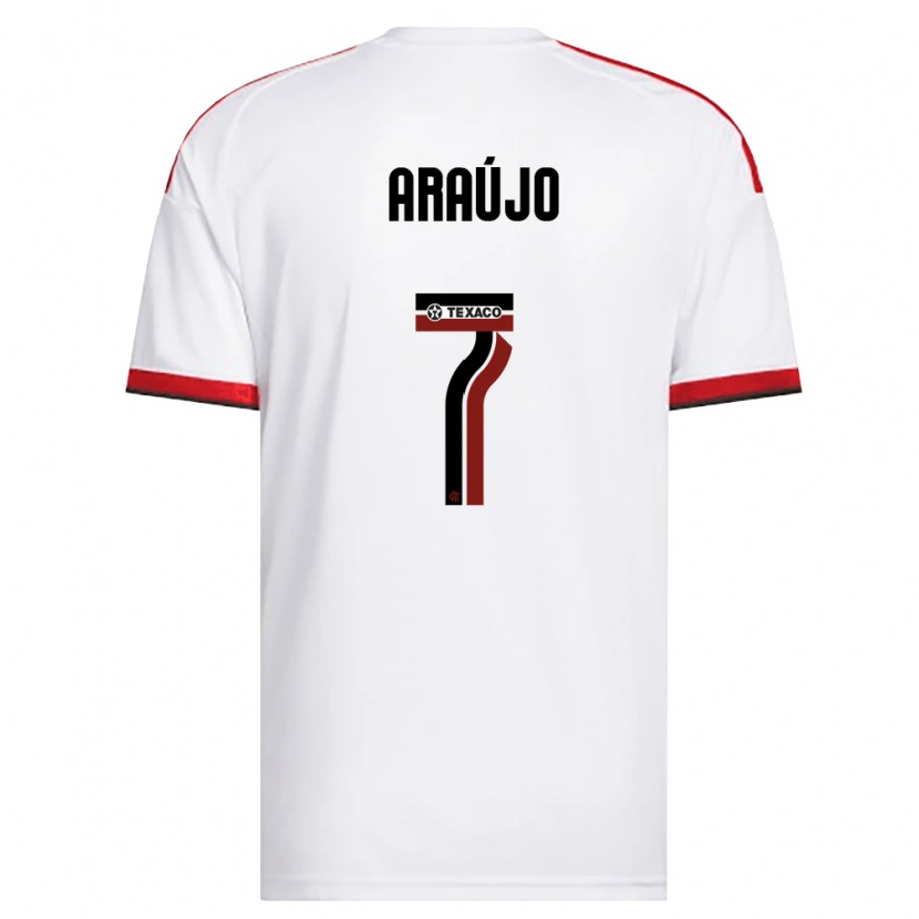 Danxen Kvinder Luiz Araújo #7 Hvid Rød Sort Udebane Spillertrøjer 2026/27 Trøje T-Shirt