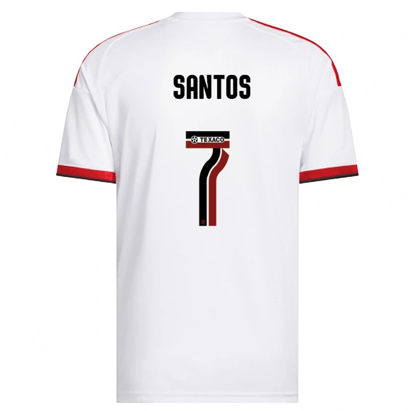 Danxen Kvinder Alan Santos #7 Hvid Rød Sort Udebane Spillertrøjer 2026/27 Trøje T-Shirt