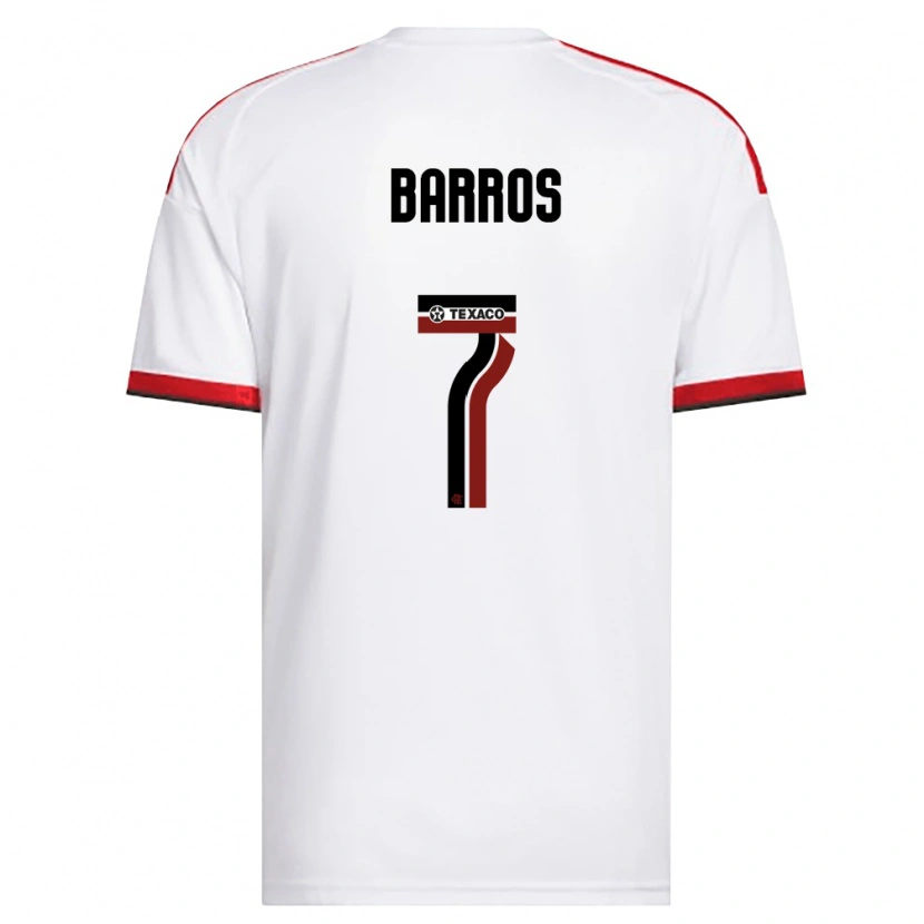 Danxen Kvinder Rafa Barros #7 Hvid Rød Sort Udebane Spillertrøjer 2026/27 Trøje T-Shirt