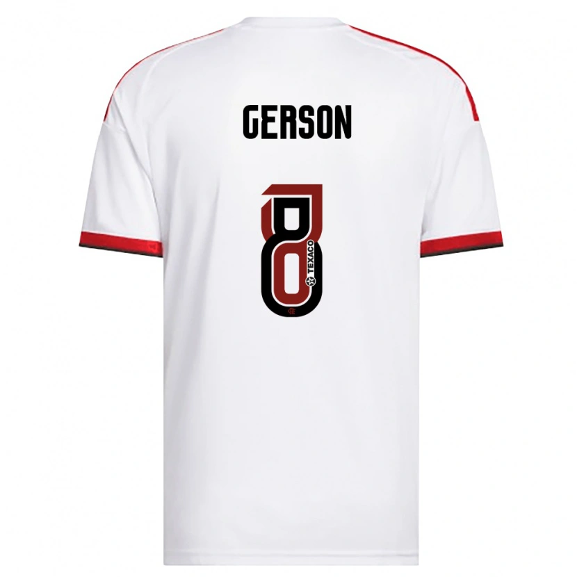 Danxen Kvinder Gerson #8 Hvid Rød Sort Udebane Spillertrøjer 2026/27 Trøje T-Shirt