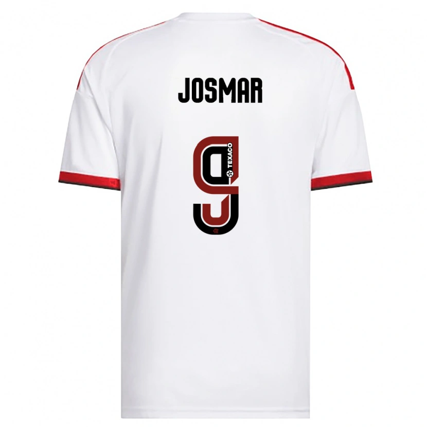 Danxen Kvinder Josmar Silva Miranda #9 Hvid Rød Sort Udebane Spillertrøjer 2026/27 Trøje T-Shirt