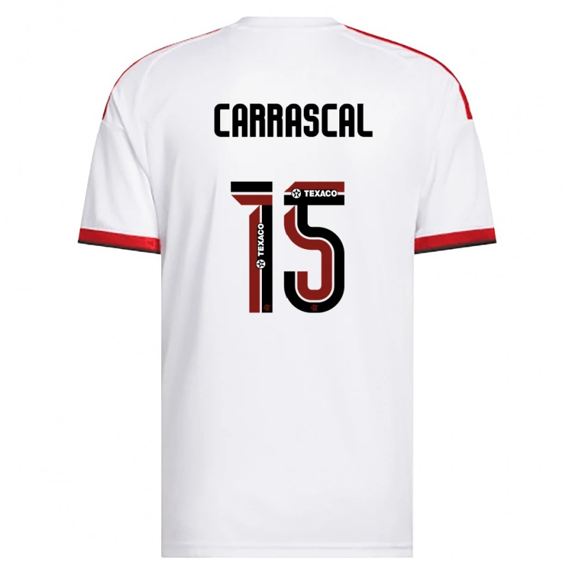 Danxen Kvinder Jorge Carrascal #15 Hvid Rød Sort Udebane Spillertrøjer 2026/27 Trøje T-Shirt