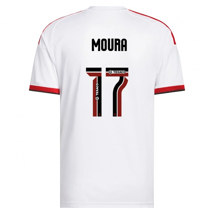 Danxen Kvinder Hugo Moura #17 Hvid Rød Sort Udebane Spillertrøjer 2026/27 Trøje T-Shirt