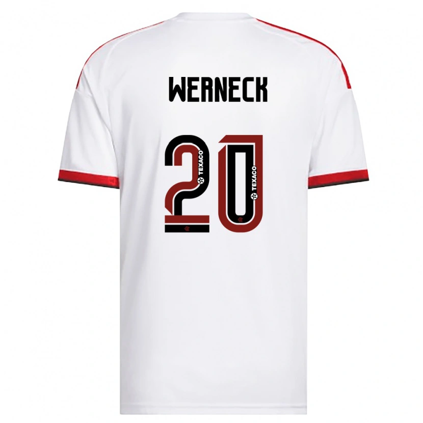 Danxen Kvinder Gabriel Werneck #20 Hvid Rød Sort Udebane Spillertrøjer 2026/27 Trøje T-Shirt