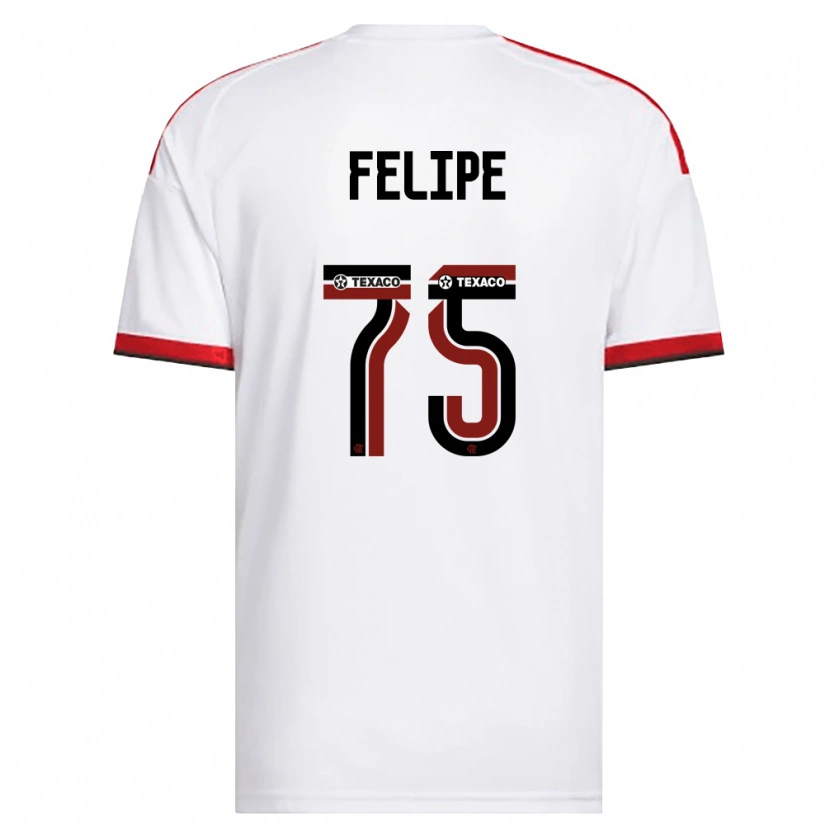 Danxen Kvinder Luiz Felipe #75 Hvid Rød Sort Udebane Spillertrøjer 2026/27 Trøje T-Shirt