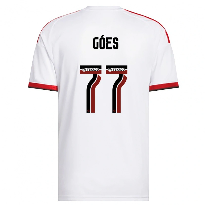 Danxen Kvinder Johnny Góes #77 Hvid Rød Sort Udebane Spillertrøjer 2026/27 Trøje T-Shirt