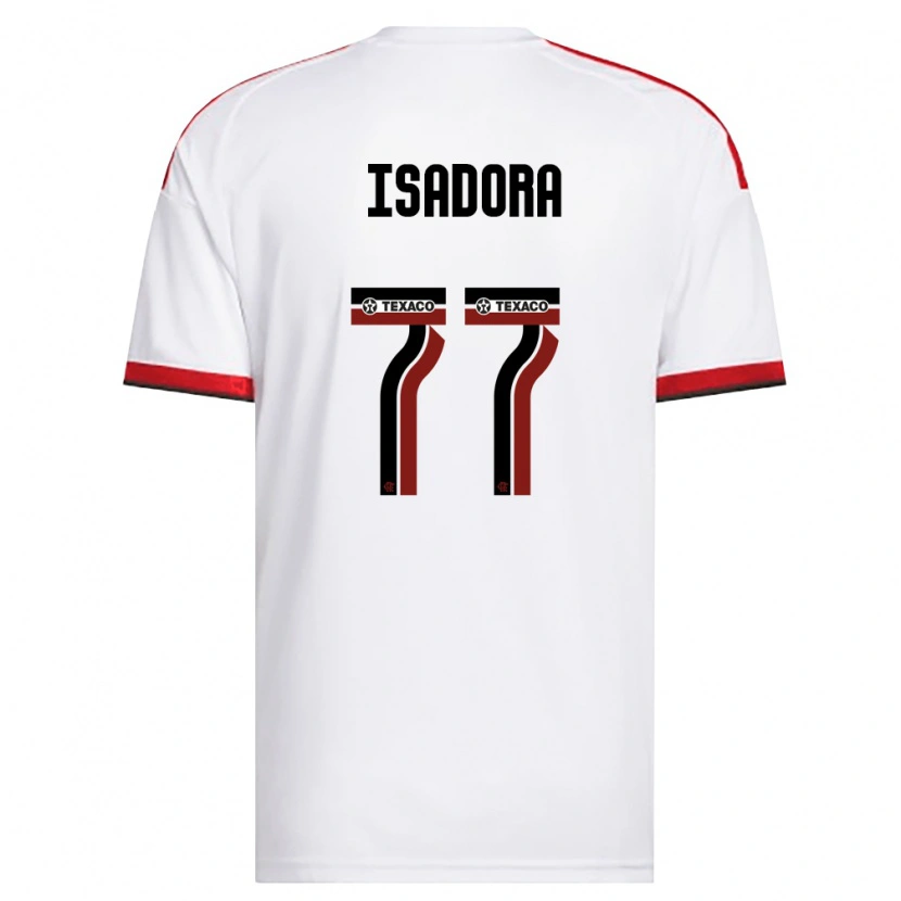 Danxen Kvinder Isadora #77 Hvid Rød Sort Udebane Spillertrøjer 2026/27 Trøje T-Shirt