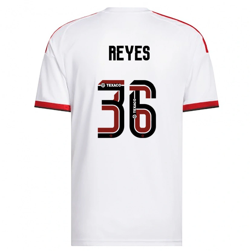 Danxen Kvinder Diego Reyes Costilla #36 Hvid Rød Sort Udebane Spillertrøjer 2026/27 Trøje T-Shirt