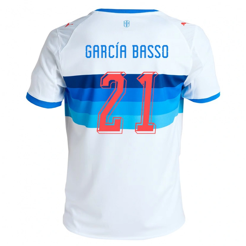 Danxen Kvinder Agustín García Basso #21 Hvid Himmelblå Hjemmebane Spillertrøjer 2026/27 Trøje T-Shirt