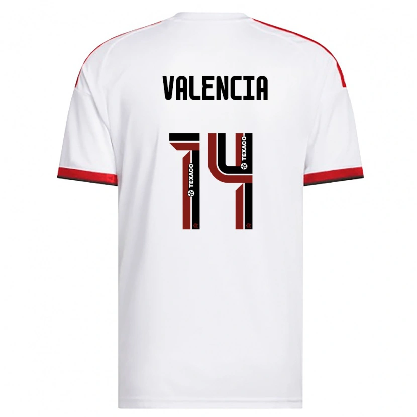 Danxen Kvinder Anthony Valencia #14 Hvid Rød Sort Udebane Spillertrøjer 2026/27 Trøje T-Shirt