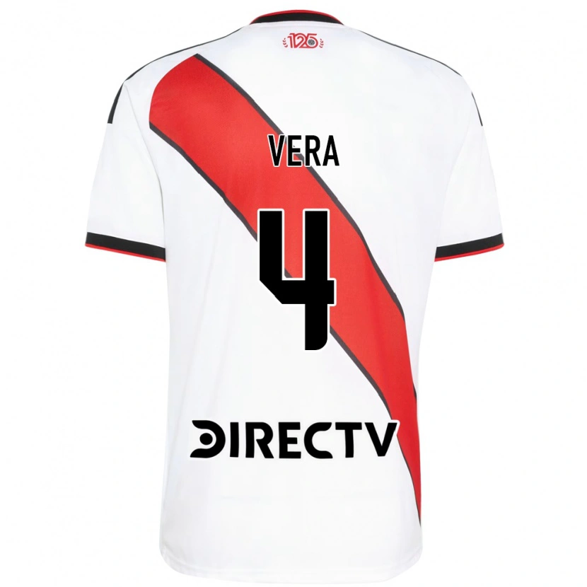 Danxen Børn Lautaro Vera #4 Rød Hvid Sort Hjemmebane Spillertrøjer 2026/27 Trøje T-Shirt