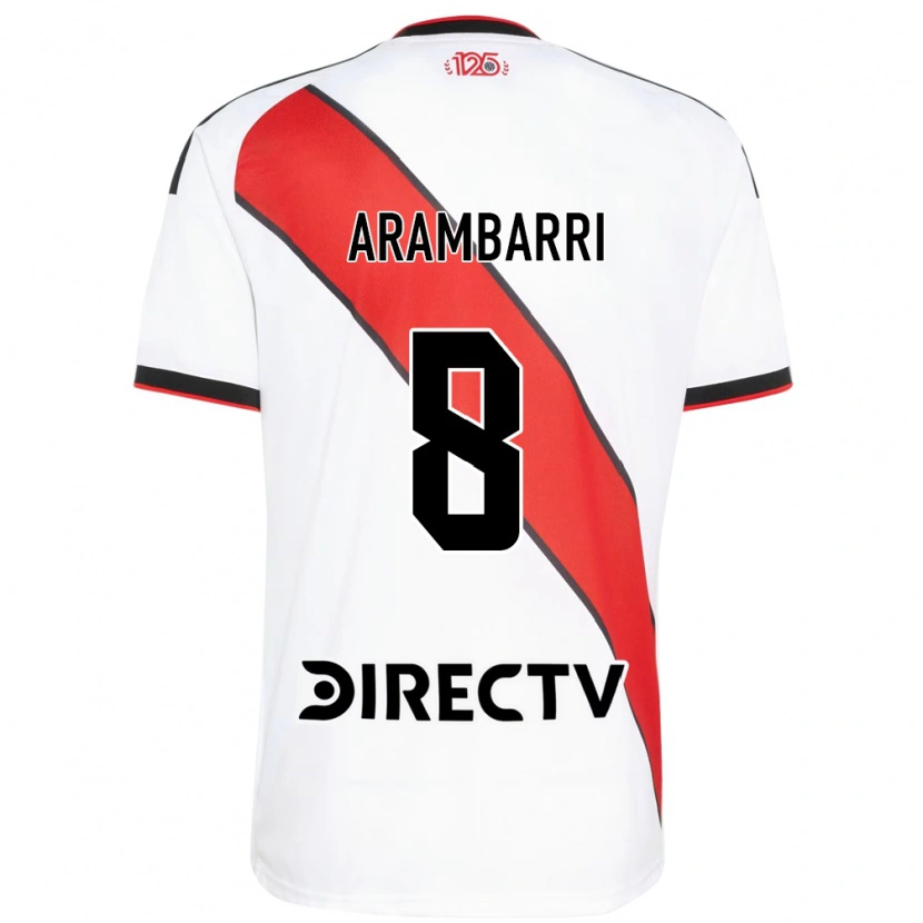 Danxen Børn Mauro Arambarri #8 Rød Hvid Sort Hjemmebane Spillertrøjer 2026/27 Trøje T-Shirt