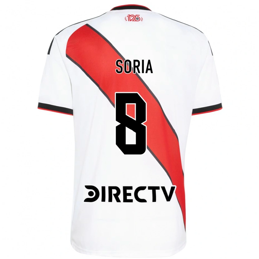 Danxen Børn Maximiliano Soria #8 Rød Hvid Sort Hjemmebane Spillertrøjer 2026/27 Trøje T-Shirt
