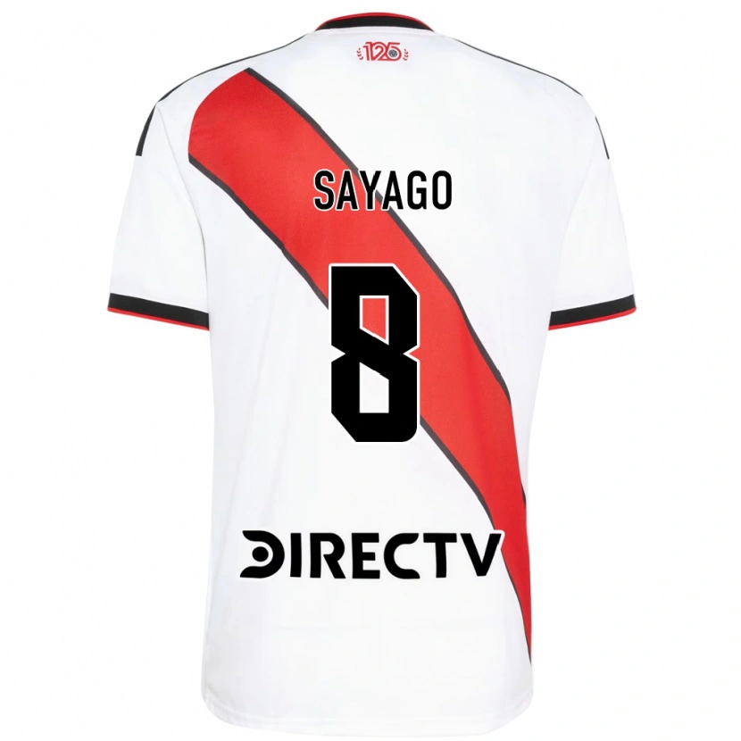 Danxen Børn Valentín Sayago #8 Rød Hvid Sort Hjemmebane Spillertrøjer 2026/27 Trøje T-Shirt