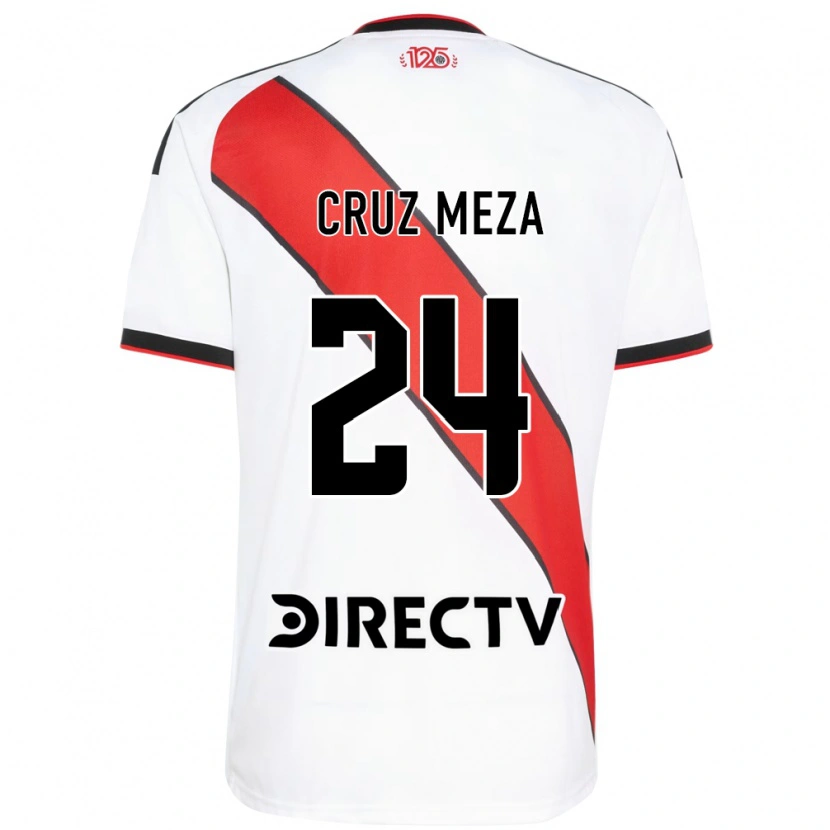Danxen Børn Juan Cruz Meza #24 Rød Hvid Sort Hjemmebane Spillertrøjer 2026/27 Trøje T-Shirt