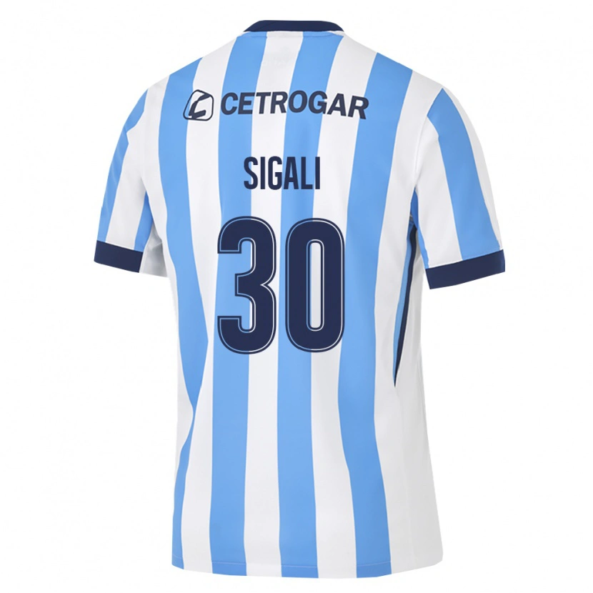 Danxen Børn Leonardo Sigali #30 Lyseblå Hvid Sort Hjemmebane Spillertrøjer 2026/27 Trøje T-Shirt