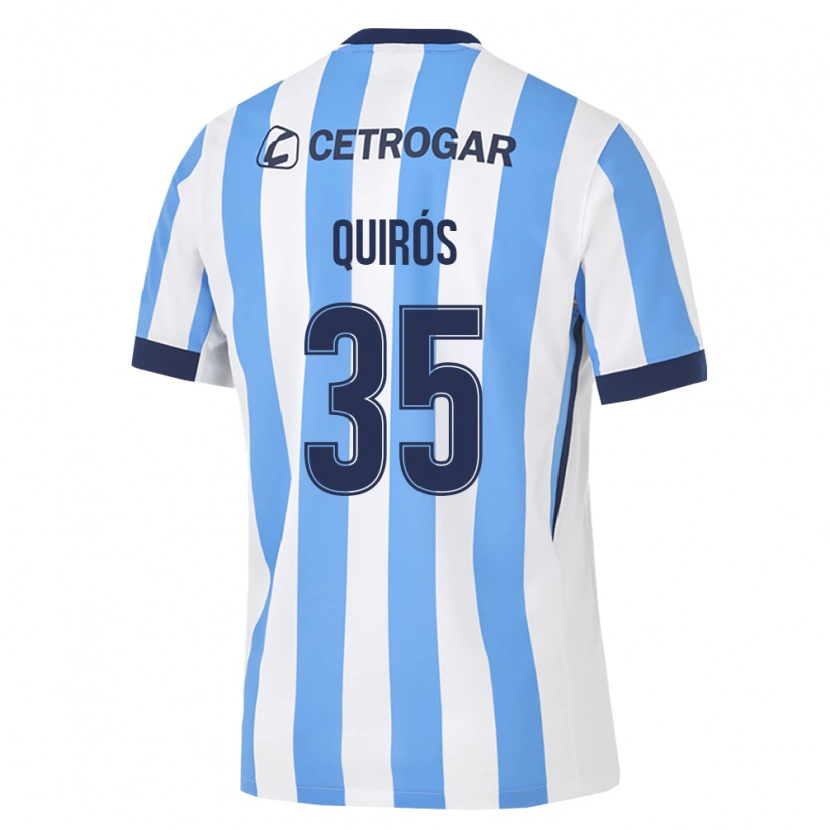Danxen Børn Santiago Quirós #35 Lyseblå Hvid Sort Hjemmebane Spillertrøjer 2026/27 Trøje T-Shirt