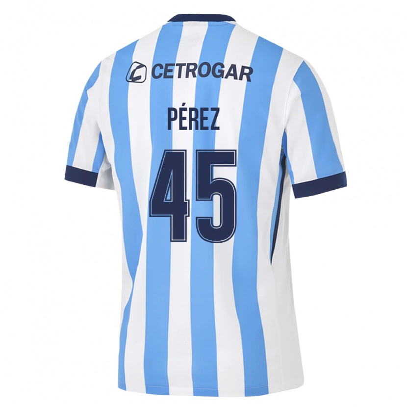 Danxen Børn Ezequiel Pérez #45 Lyseblå Hvid Sort Hjemmebane Spillertrøjer 2026/27 Trøje T-Shirt