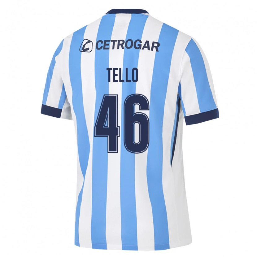 Danxen Børn Alejandro Tello #46 Lyseblå Hvid Sort Hjemmebane Spillertrøjer 2026/27 Trøje T-Shirt