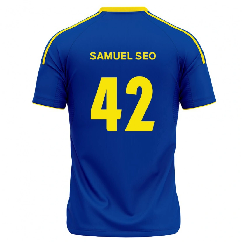 Danxen Børn Samuel Seo #42 Kongelig Blå Gul Hjemmebane Spillertrøjer 2026/27 Trøje T-Shirt