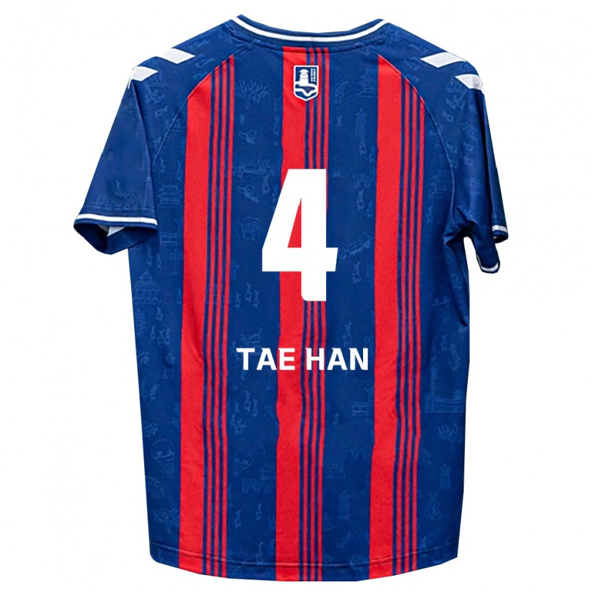 Danxen Børn Tae-Han Kim #4 Blå Rød Hvid Hjemmebane Spillertrøjer 2026/27 Trøje T-Shirt