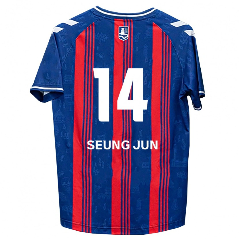 Danxen Børn Seung-Jun Yeom #14 Blå Rød Hvid Hjemmebane Spillertrøjer 2026/27 Trøje T-Shirt