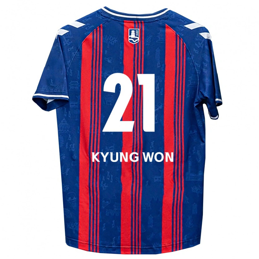 Danxen Børn Kyung-Won Kwon #21 Blå Rød Hvid Hjemmebane Spillertrøjer 2026/27 Trøje T-Shirt