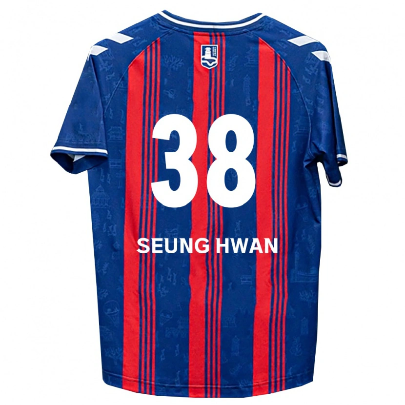 Danxen Børn Seung-Hwan Baek #38 Blå Rød Hvid Hjemmebane Spillertrøjer 2026/27 Trøje T-Shirt