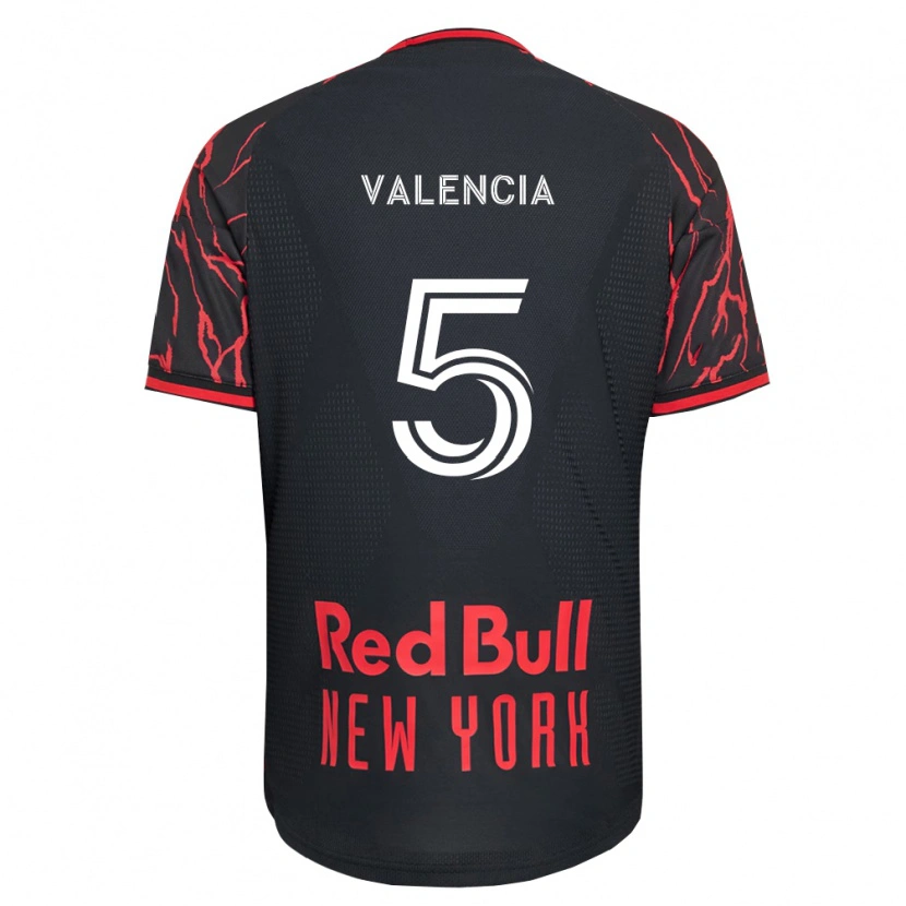 Danxen Børn Omar Valencia #5 Rød Sort Hvid Hjemmebane Spillertrøjer 2026/27 Trøje T-Shirt