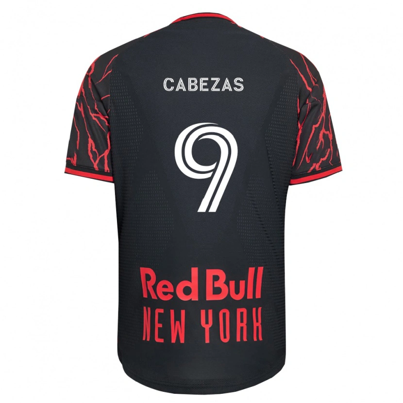 Danxen Børn Jorge Cabezas #9 Rød Sort Hvid Hjemmebane Spillertrøjer 2026/27 Trøje T-Shirt