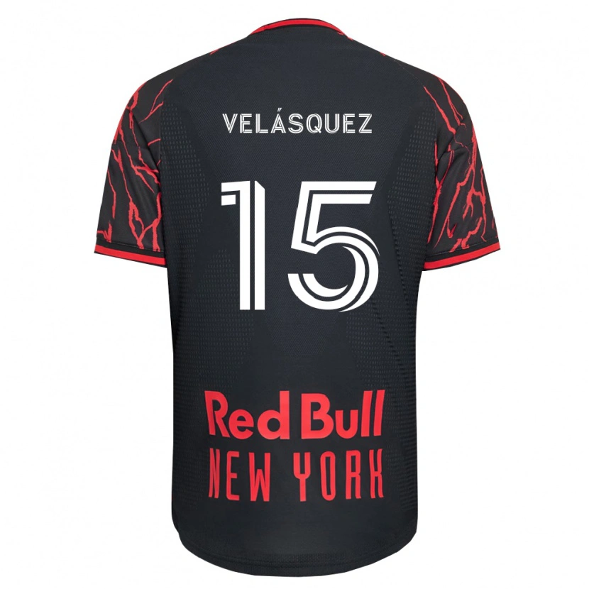Danxen Børn Eric Velásquez #15 Rød Sort Hvid Hjemmebane Spillertrøjer 2026/27 Trøje T-Shirt
