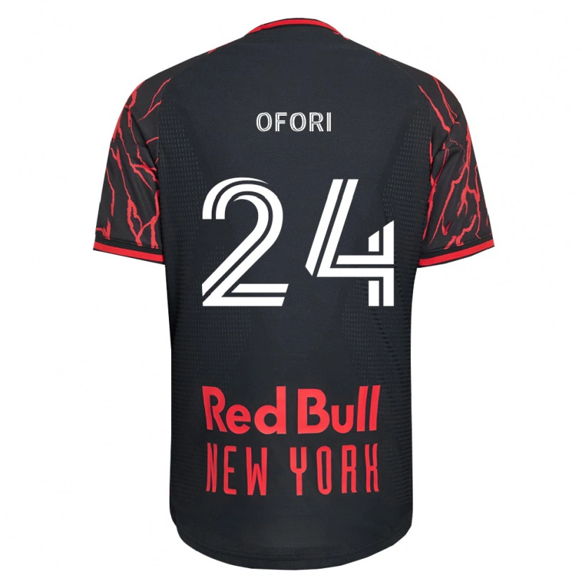 Danxen Børn Curtis Ofori #24 Rød Sort Hvid Hjemmebane Spillertrøjer 2026/27 Trøje T-Shirt