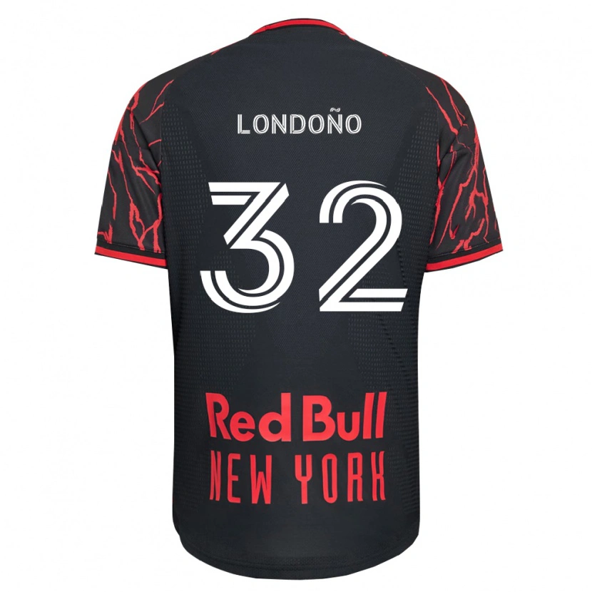 Danxen Børn Erick Londoño #32 Rød Sort Hvid Hjemmebane Spillertrøjer 2026/27 Trøje T-Shirt