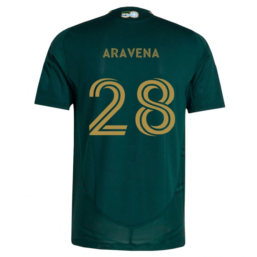Danxen Børn Alexander Aravena #28 Mørkegrøn Brun Hjemmebane Spillertrøjer 2026/27 Trøje T-Shirt