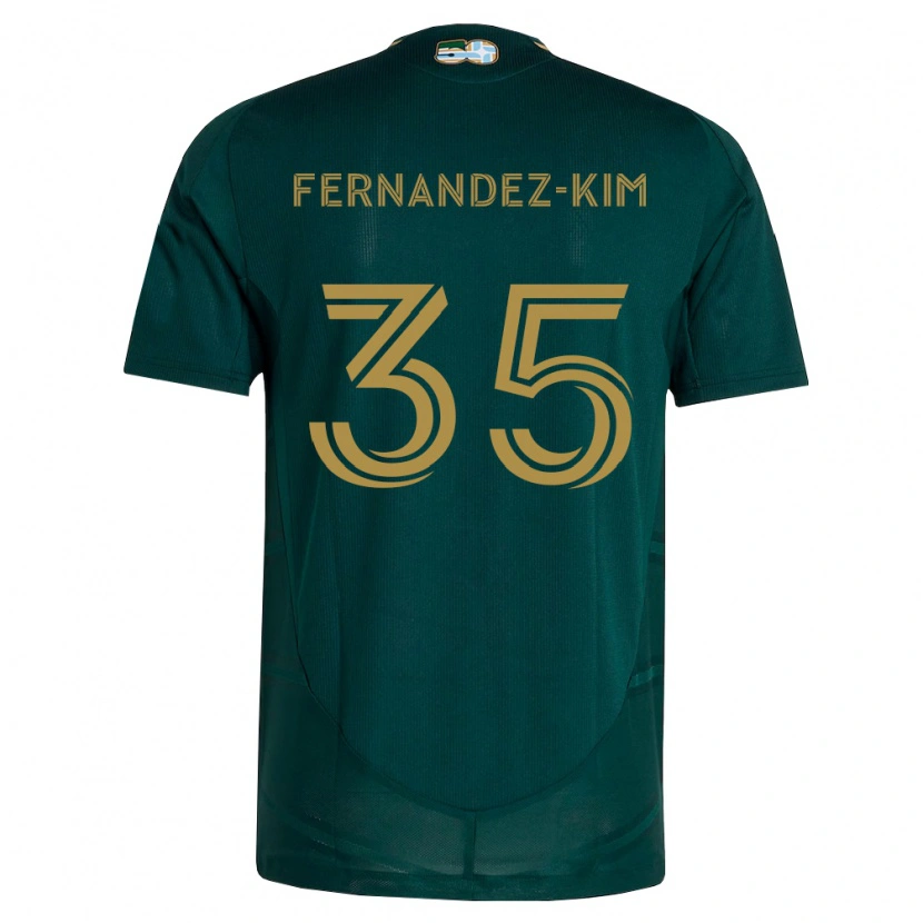 Danxen Børn Lucas Fernandez-Kim #35 Mørkegrøn Brun Hjemmebane Spillertrøjer 2026/27 Trøje T-Shirt