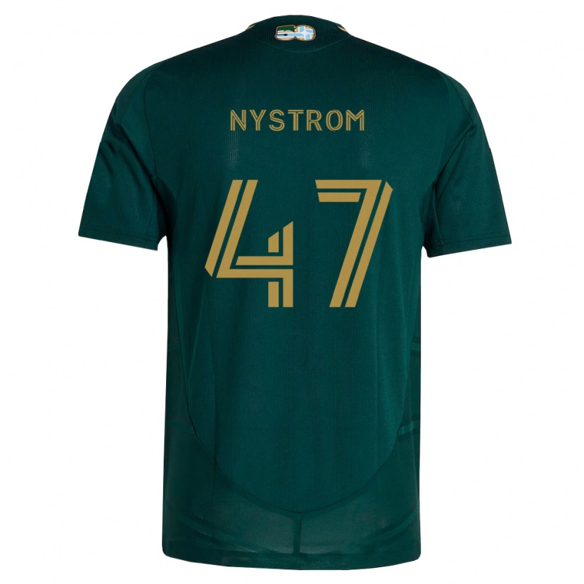 Danxen Børn Maximo Nystrom #47 Mørkegrøn Brun Hjemmebane Spillertrøjer 2026/27 Trøje T-Shirt