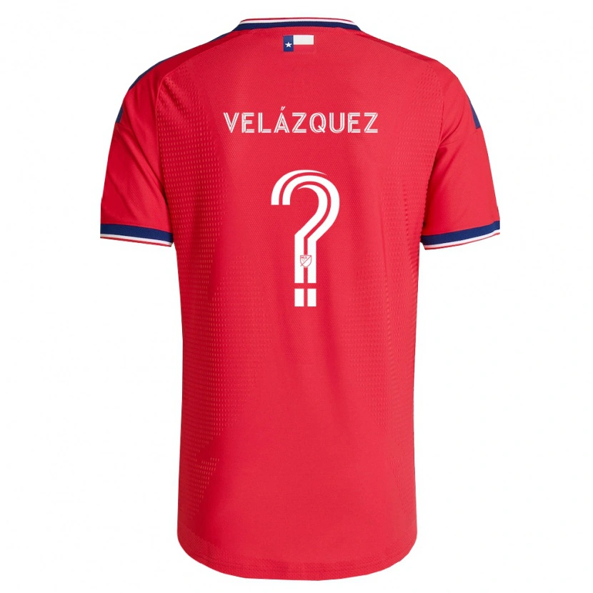 Danxen Børn Ougir Velázquez #0 Rød Blå Hvid Hjemmebane Spillertrøjer 2026/27 Trøje T-Shirt
