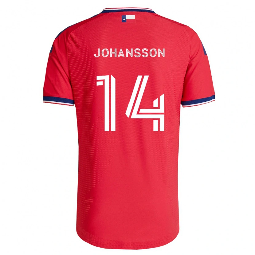 Danxen Børn Herman Johansson #14 Rød Blå Hvid Hjemmebane Spillertrøjer 2026/27 Trøje T-Shirt