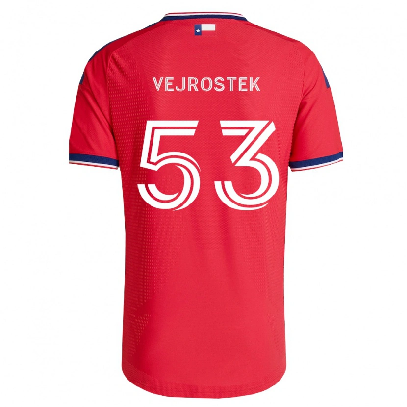 Danxen Børn Liam Vejrostek #53 Rød Blå Hvid Hjemmebane Spillertrøjer 2026/27 Trøje T-Shirt