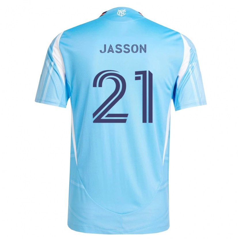 Danxen Børn Andres Jasson #21 Himmelblå Hvid Hjemmebane Spillertrøjer 2026/27 Trøje T-Shirt