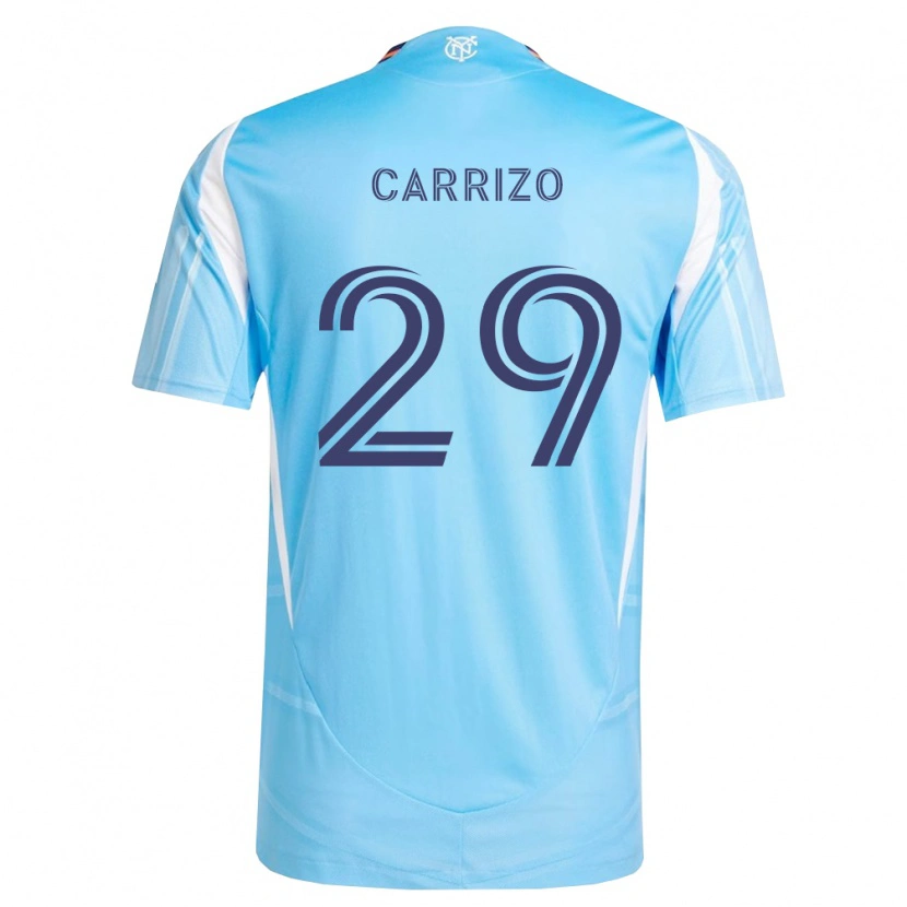Danxen Børn Máximo Carrizo #29 Himmelblå Hvid Hjemmebane Spillertrøjer 2026/27 Trøje T-Shirt