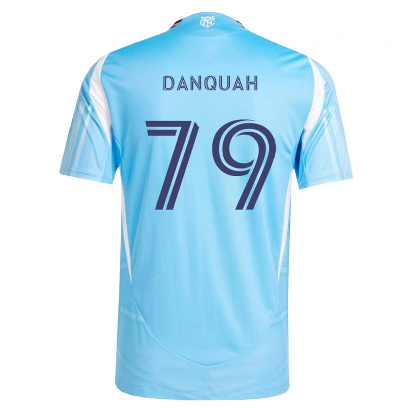Danxen Børn Caleb Danquah #79 Himmelblå Hvid Hjemmebane Spillertrøjer 2026/27 Trøje T-Shirt