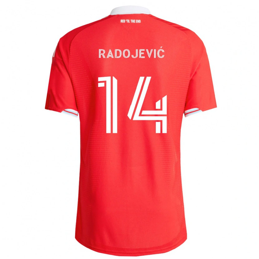 Danxen Børn Viktor Radojević #14 Rød Dyb Blå Hvid Hjemmebane Spillertrøjer 2026/27 Trøje T-Shirt