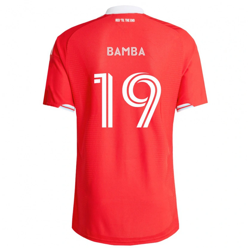 Danxen Børn Jonathan Bamba #19 Rød Dyb Blå Hvid Hjemmebane Spillertrøjer 2026/27 Trøje T-Shirt